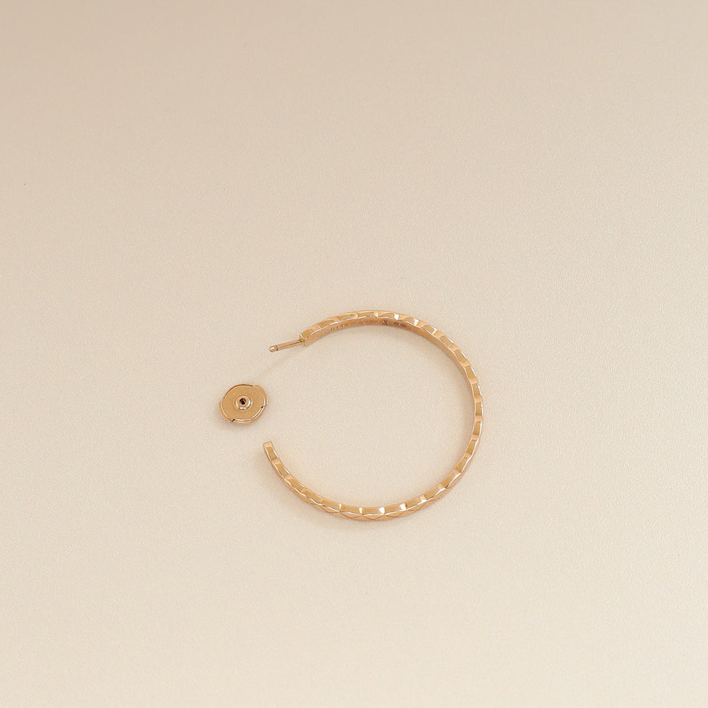 Chanel 18K Rose Gold Coco Crush Hoop Earrings
