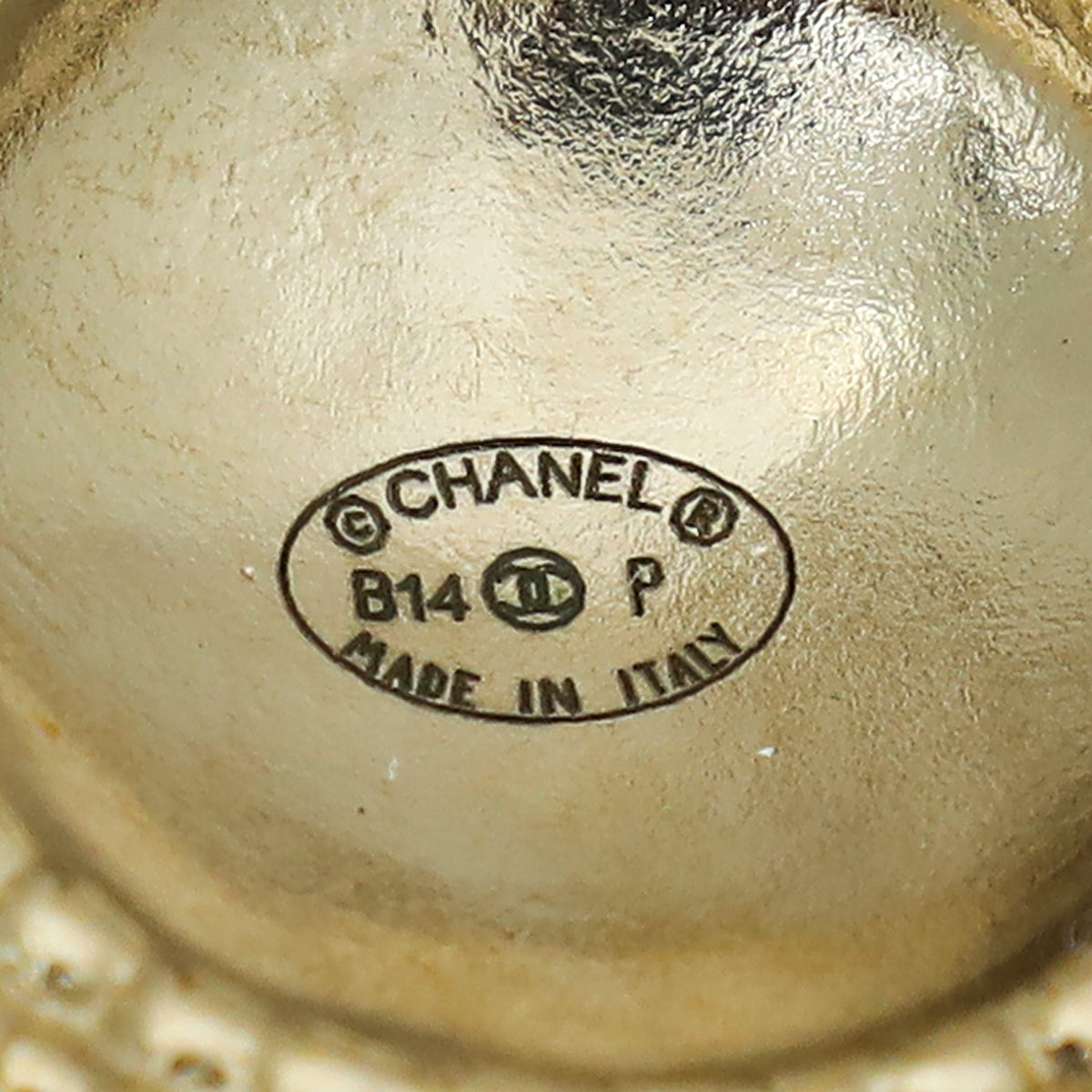 Chanel Gold CC Button Earrings