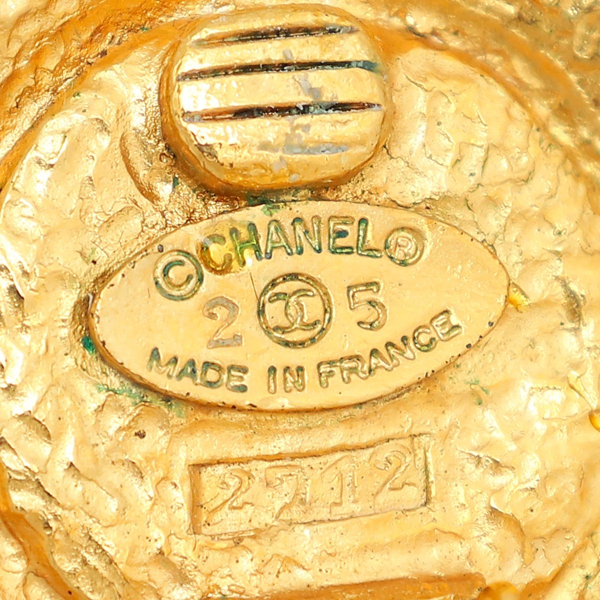 Chanel White Vintage Pearl Button Clip On Earrings