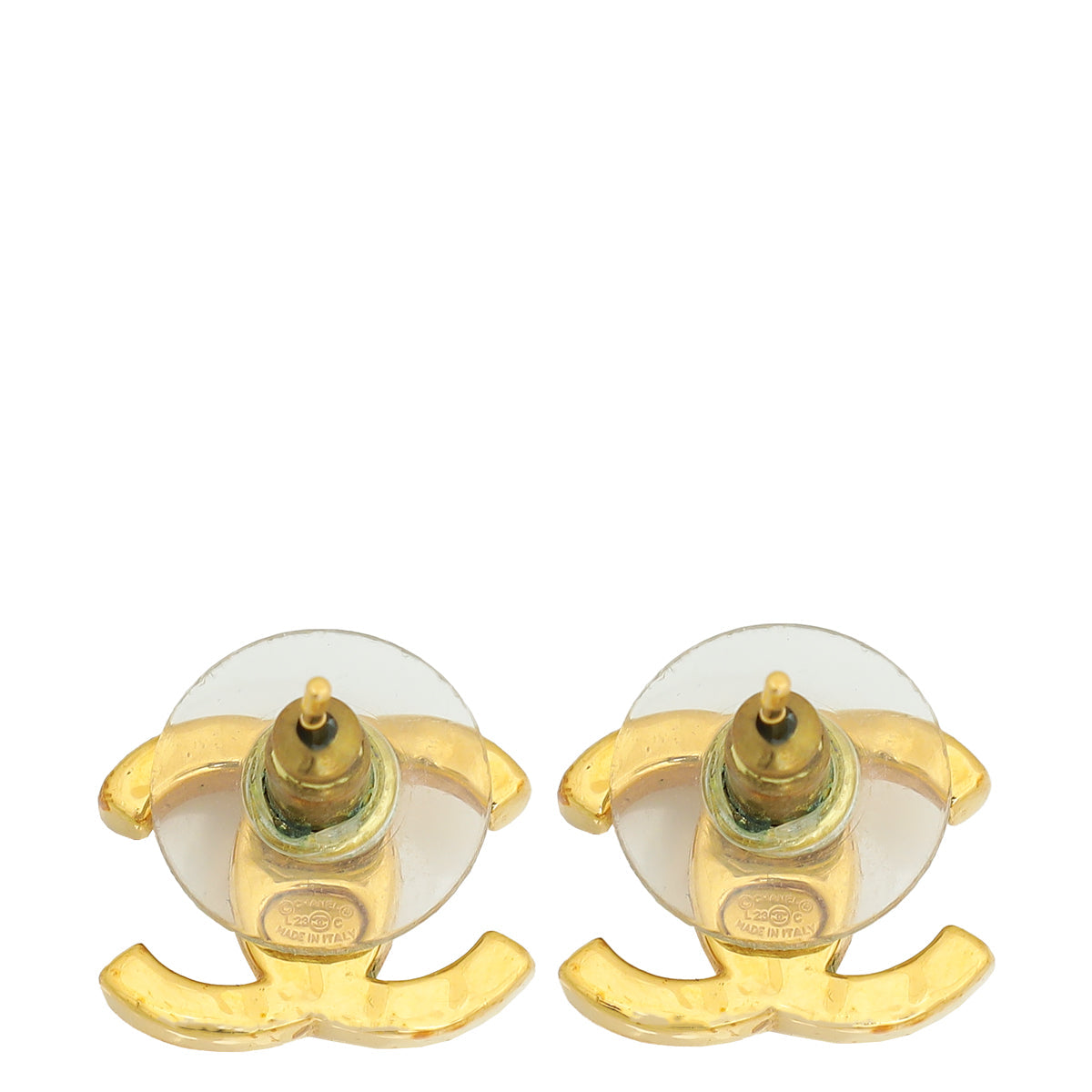 Chanel Gold CC Diamond Crystal Earrings