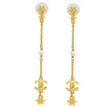 Chanel Gold CC Pearl Crystal Darling Earrings