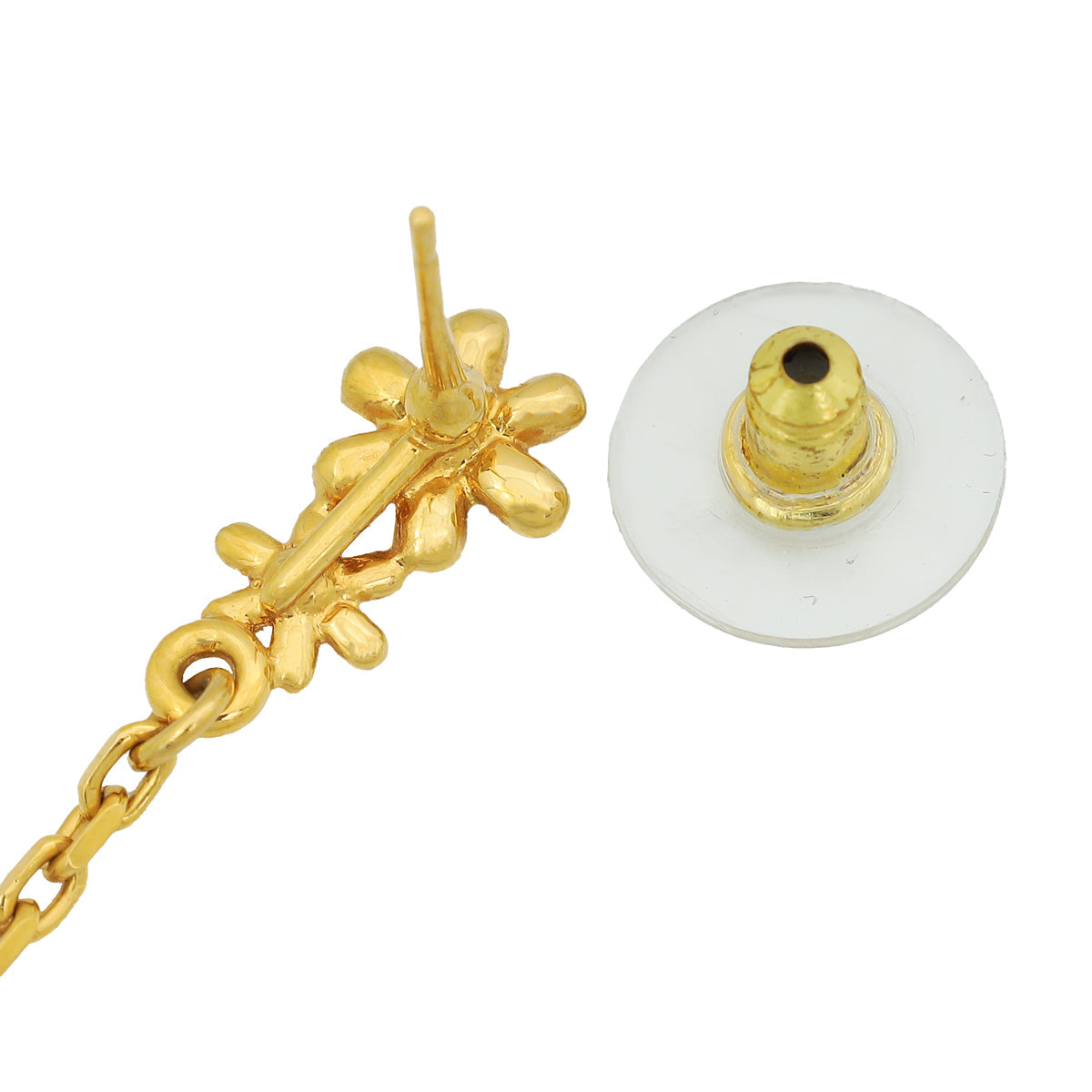 Chanel Gold CC Pearl Crystal Darling Earrings
