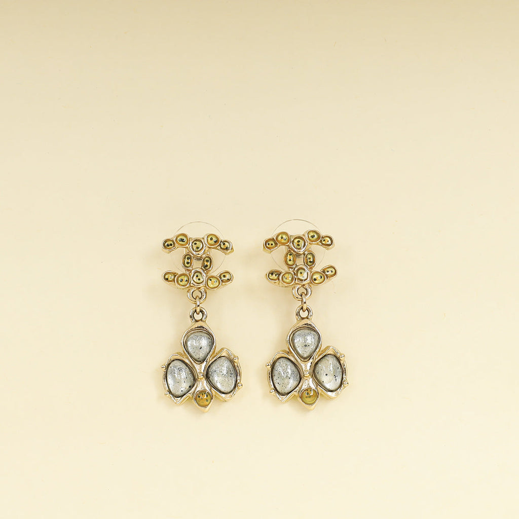 Chanel Gold CC Drop Earrings