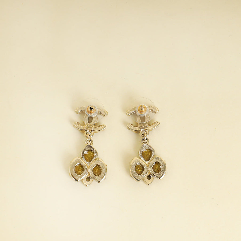 Chanel Gold CC Drop Earrings