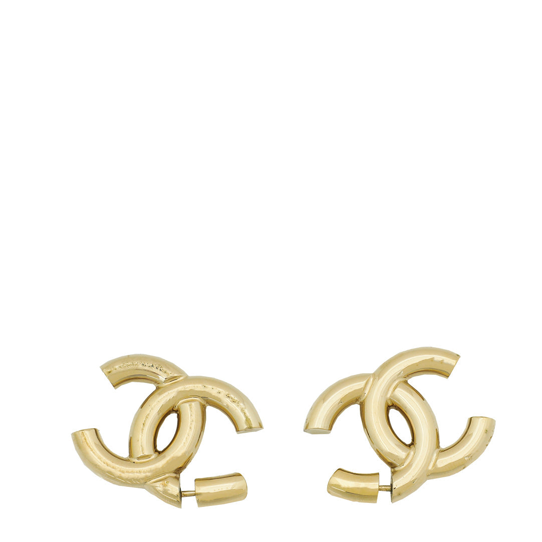 Chanel Gold CC Stud Earrings