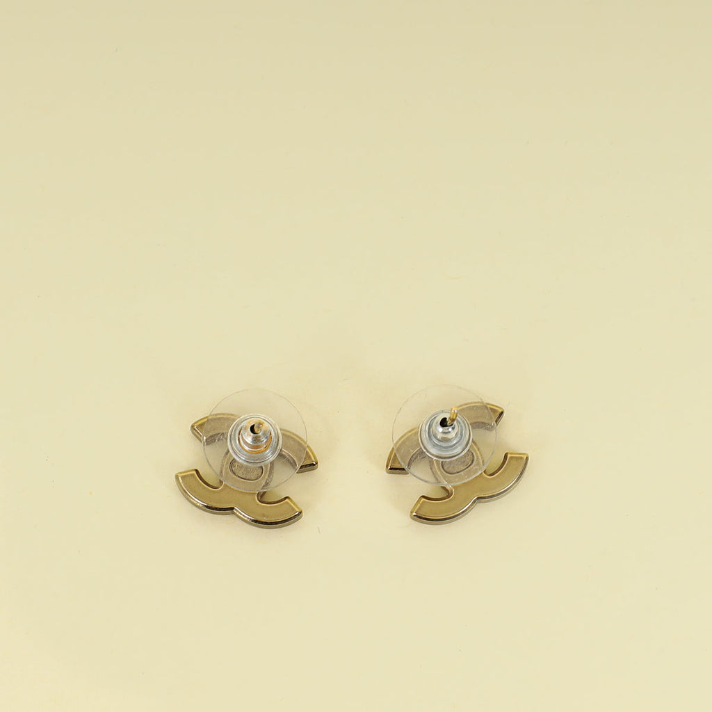 Chanel Gold CC Crystal Earrings