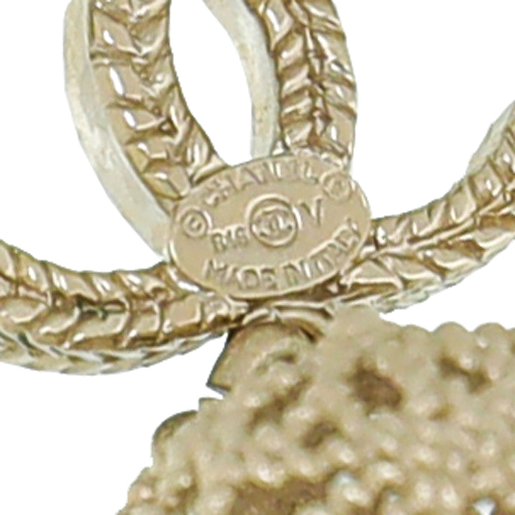 Chanel Gold CC Ornate Ball Drop Earrings