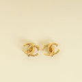 Chanel Gold Finish Vintage CC Clip On Earrings