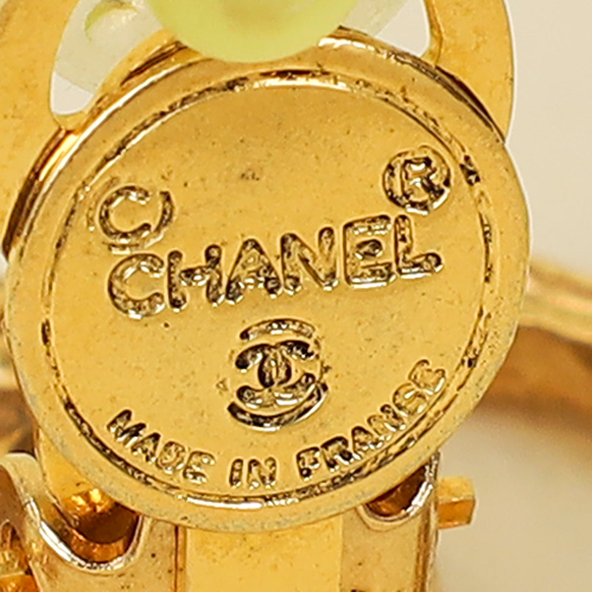 Chanel Gold Finish Vintage CC Clip On Earrings