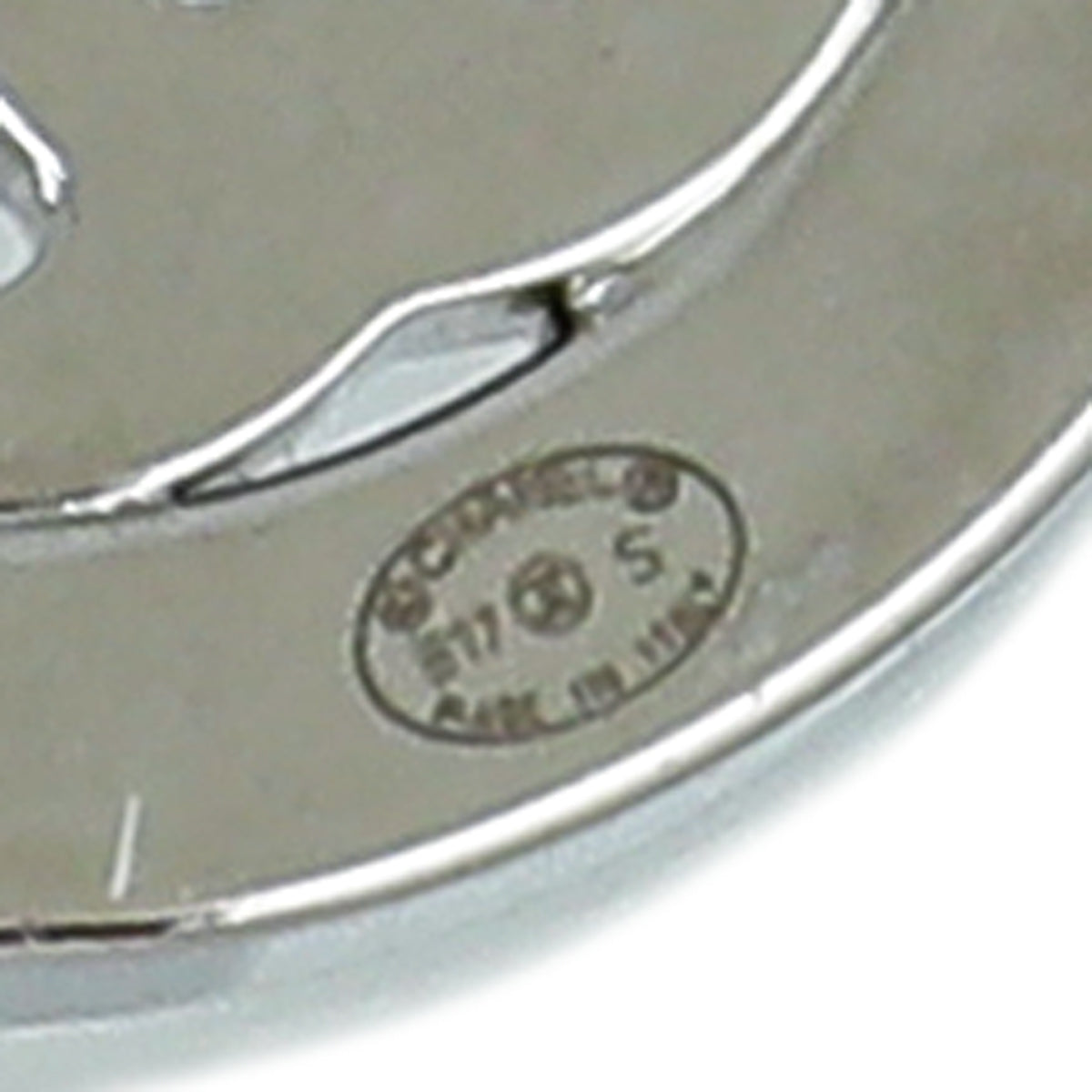 Chanel Silver CC Crystal Round Earrings