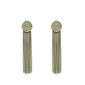 Chanel Gold Finish CC Chain Fringed Earrings