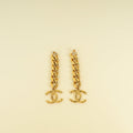 Chanel Gold CC Chain Drop Long Earrings