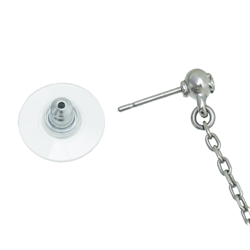 Chanel CC Crystal Drop Chain Earrings