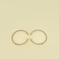 Chanel Light Gold Crystal CC Large Hoop Earrings