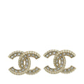 Chanel Gold CC Crystal Earrings