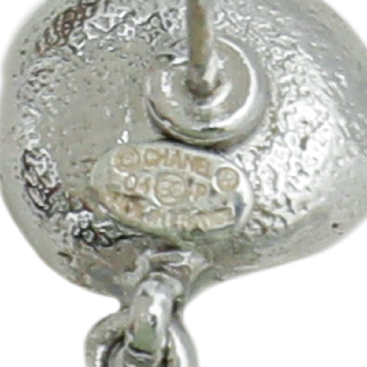 Chanel Silver CC Drop Flower Earrings
