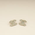Chanel Gold CC Crystal Earrings