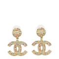 Chanel Pink CC Peads Studs Drop Earrings
