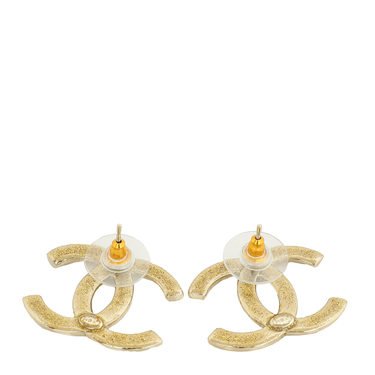 Chanel Gold CC Crystal Earrings