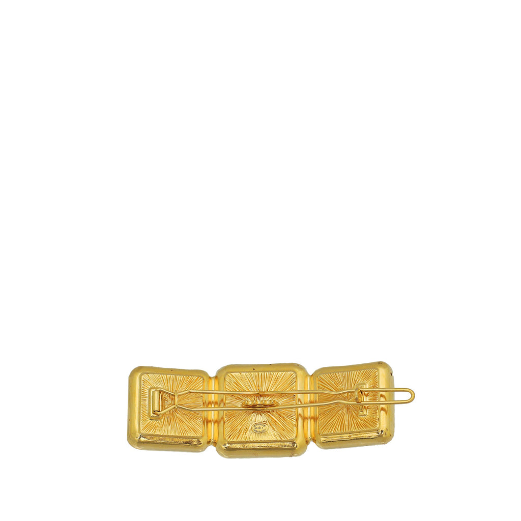 Chanel Bicolor CC Stone Hair Clip