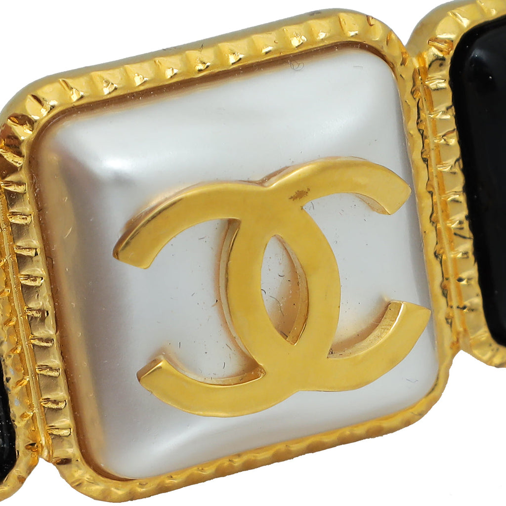 Chanel Bicolor CC Stone Hair Clip