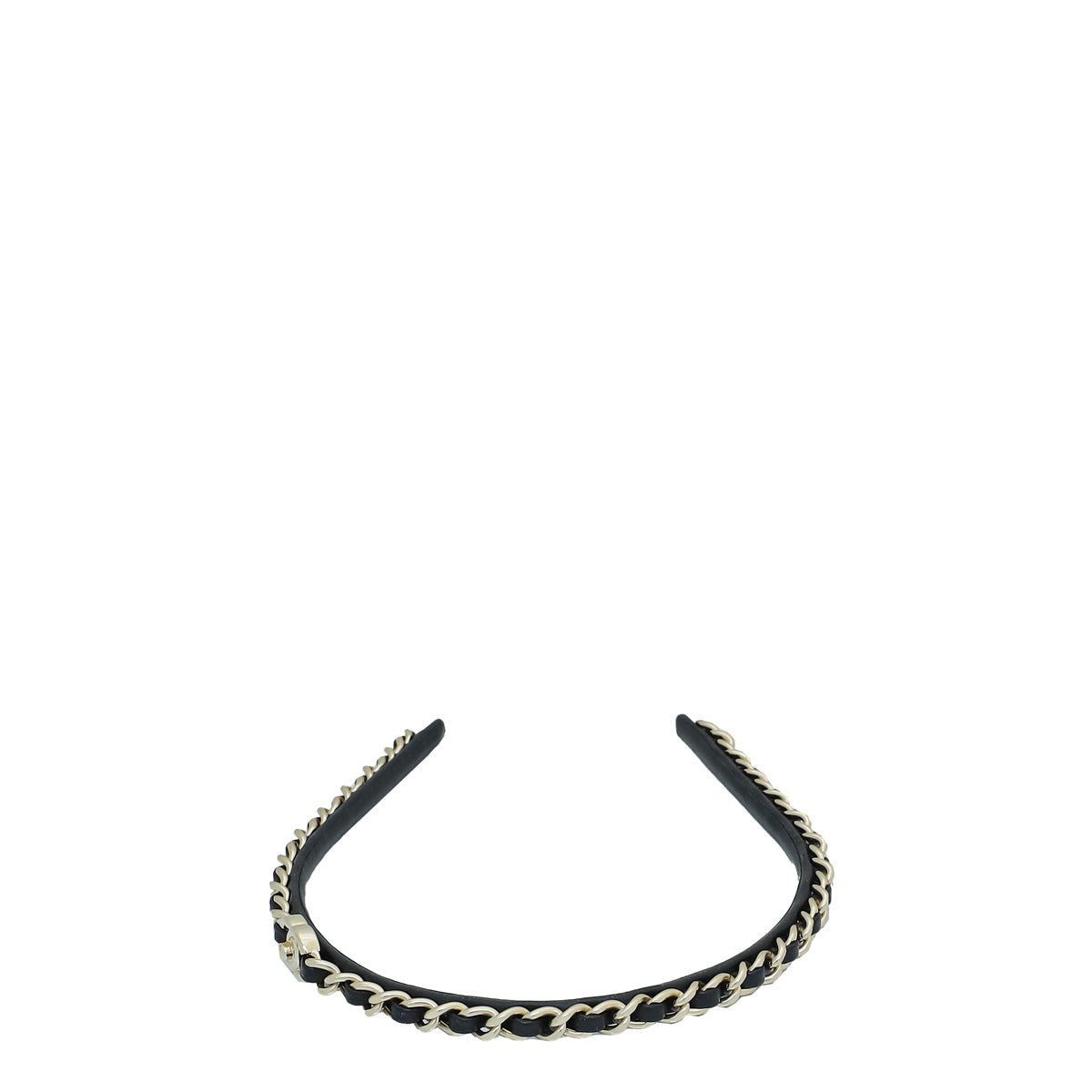 Chanel Black CC Turnlock Chain Headband