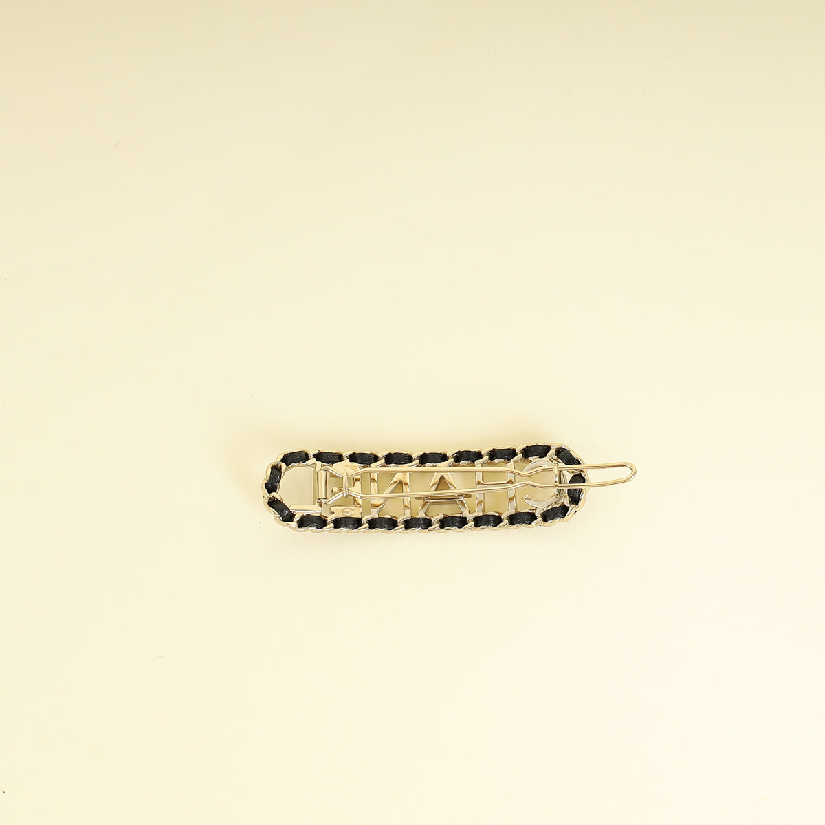 Chanel Black Logo Detail Hair Clip