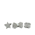 Chanel Silver CC-Bow-Star Hair Charms