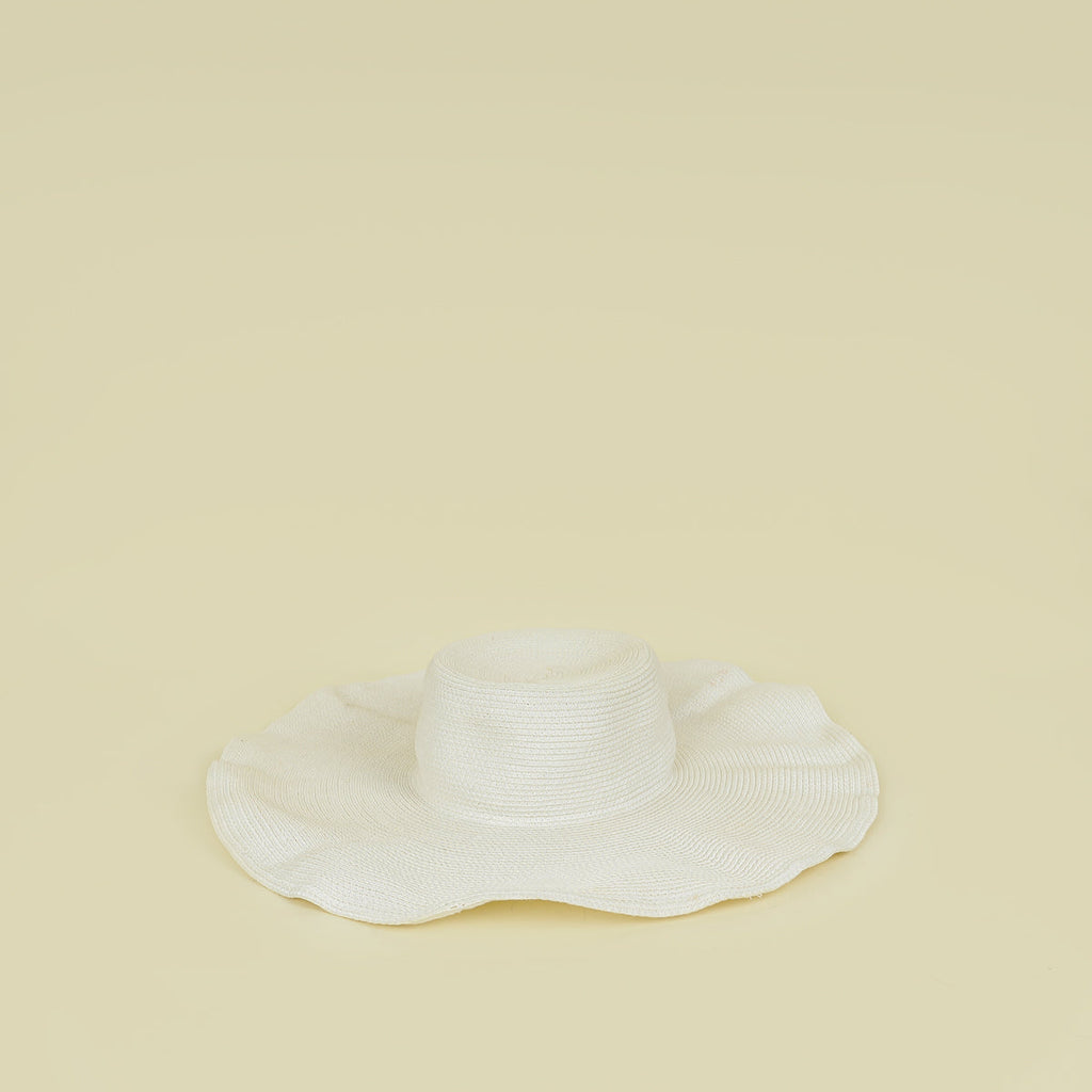 Chanel Ivory CC Straw Wide Sun Hat