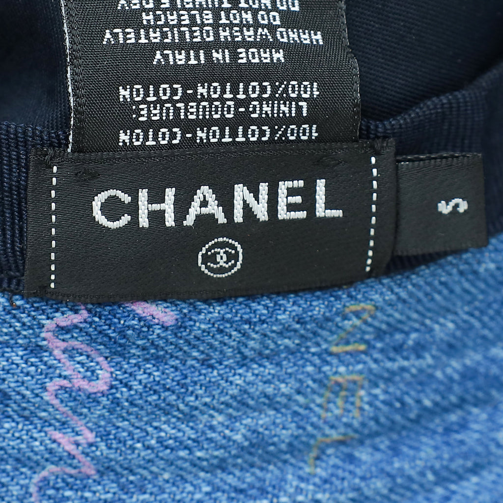 Chanel Blue Denim Mood Cloche Small Bucket Hat