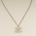 Chanel Gold CC Crystal Pendant Necklace