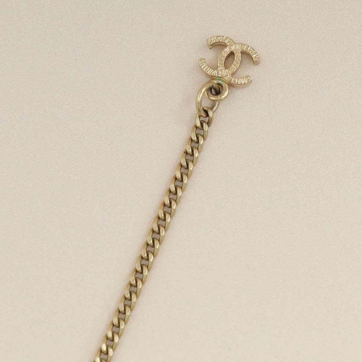Chanel Gold CC Crystal Pendant Necklace