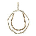 Chanel Metallic Champagne CC Turnlock Interwoven Double Chain Necklace