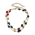 Chanel Ivory Multicolor CC Pearl Stones Long Necklace