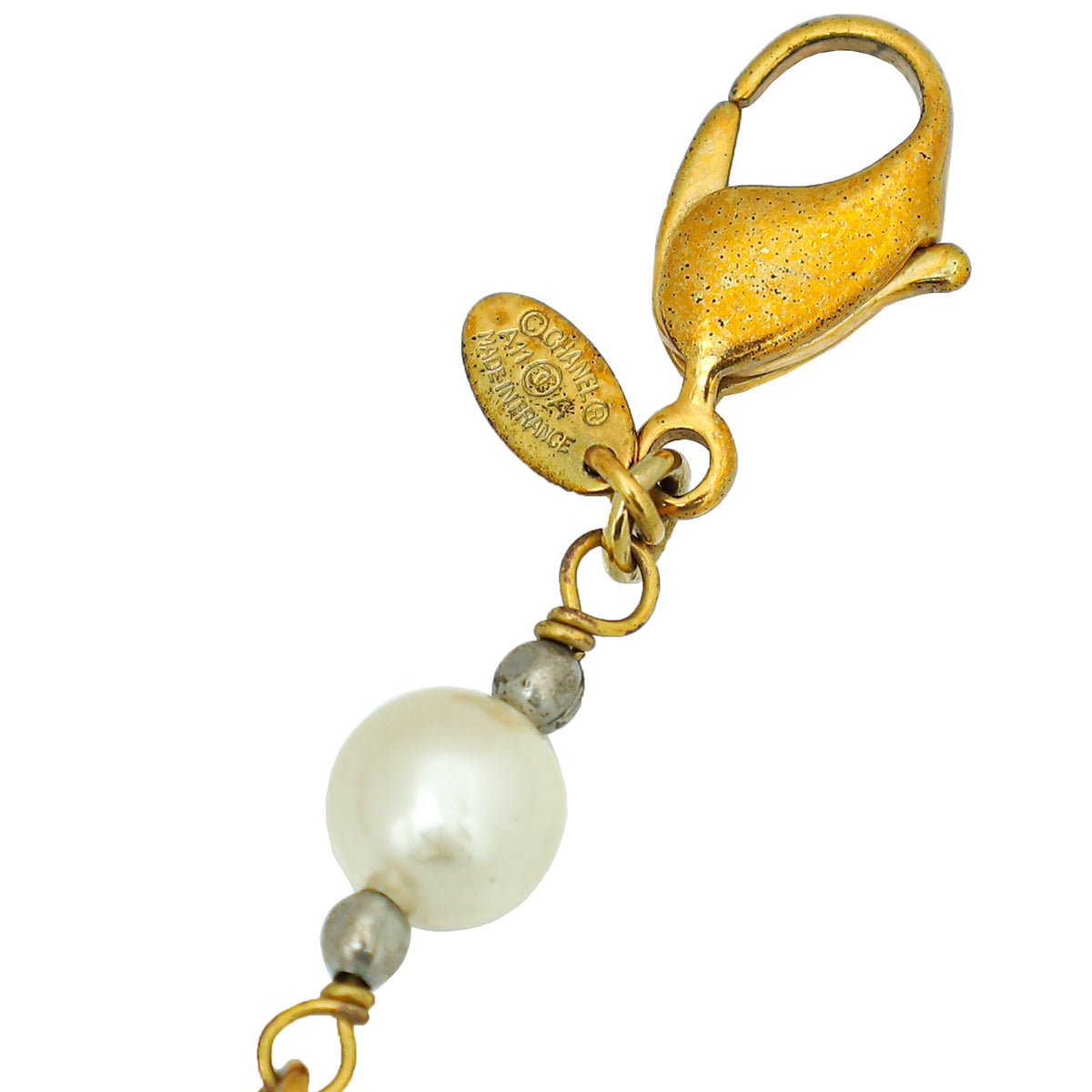 Chanel Ivory Multicolor CC Pearl Stones Long Necklace