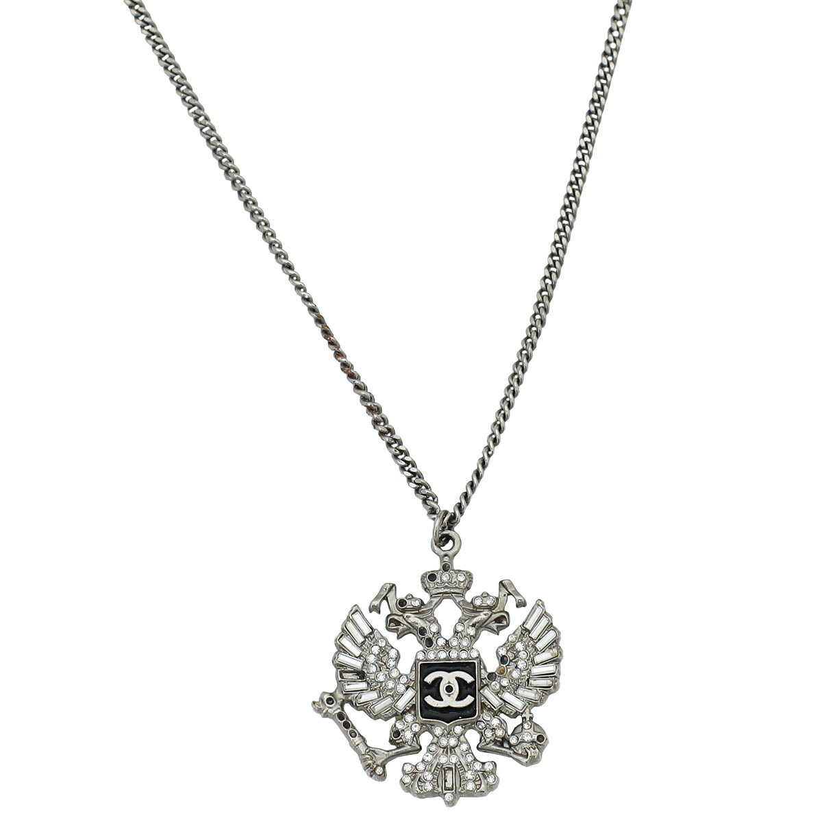 Chanel Silver Finish Paris Moscow Dmitri Necklace