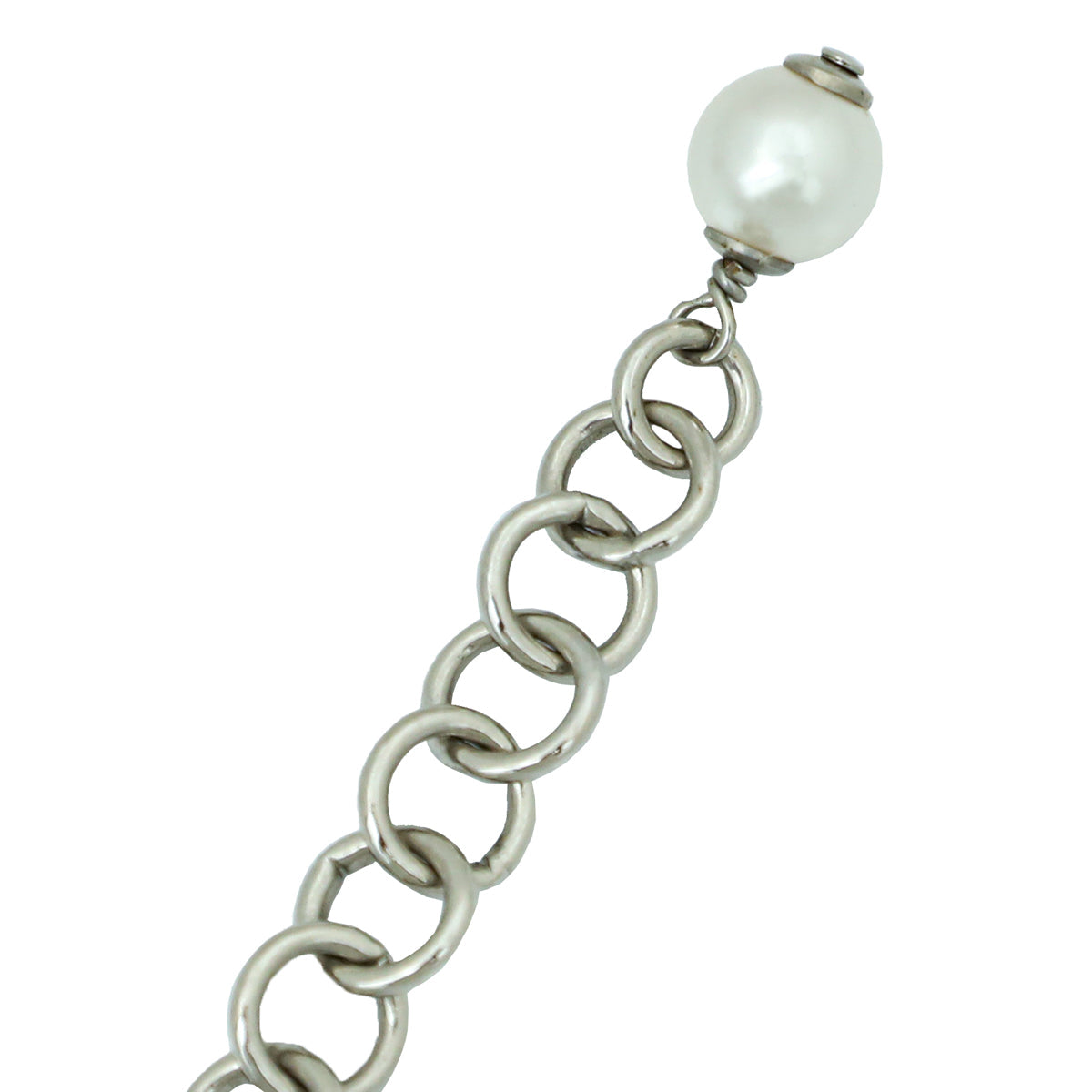 Chanel White CC Heart Chain Choker