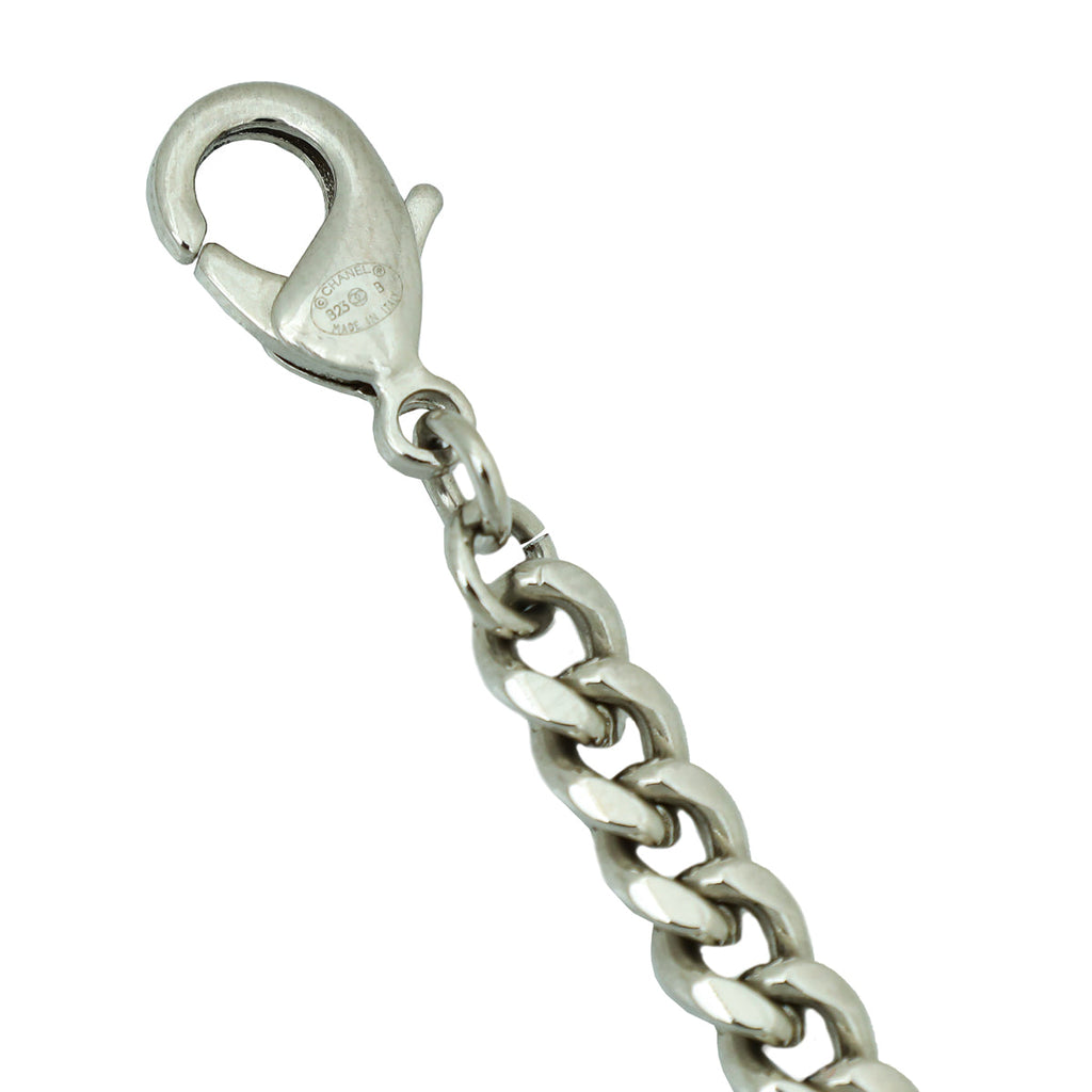 Chanel White CC Heart Chain Choker