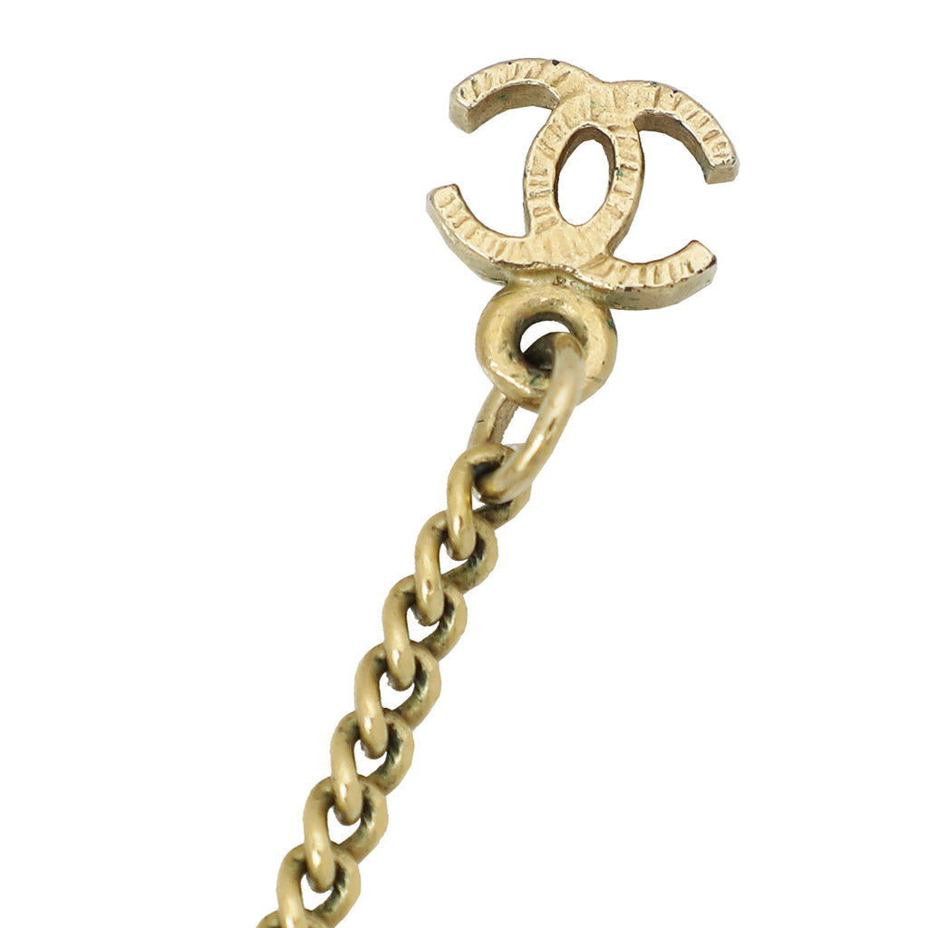 Chanel Gold CC Globe Pendant Necklace
