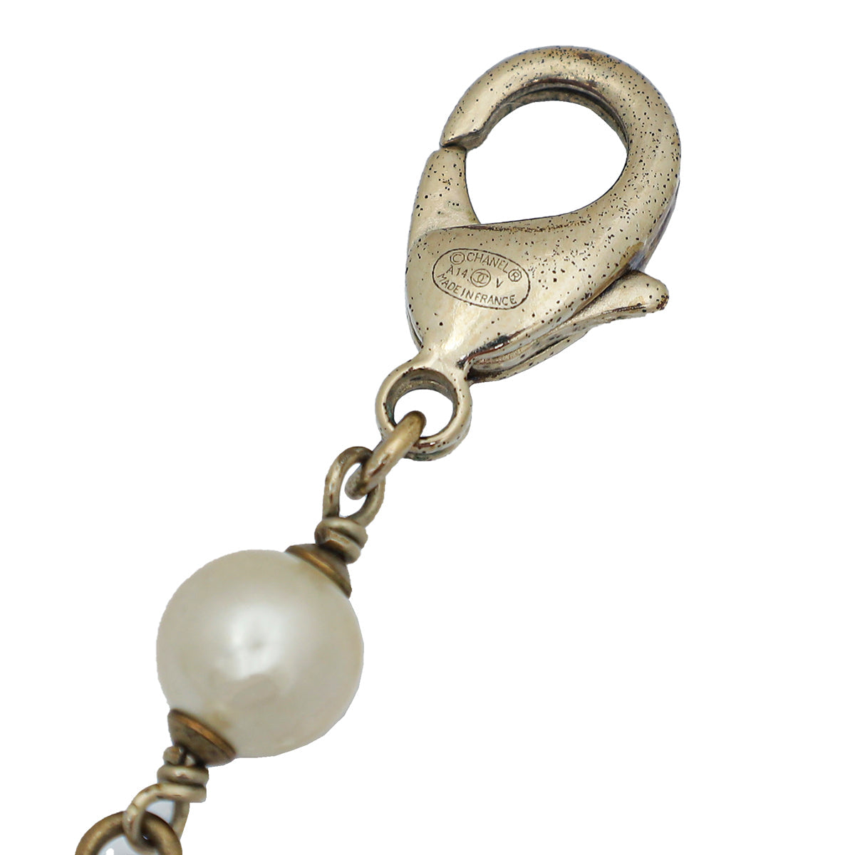 Chanel White CC Pearl Long Necklace