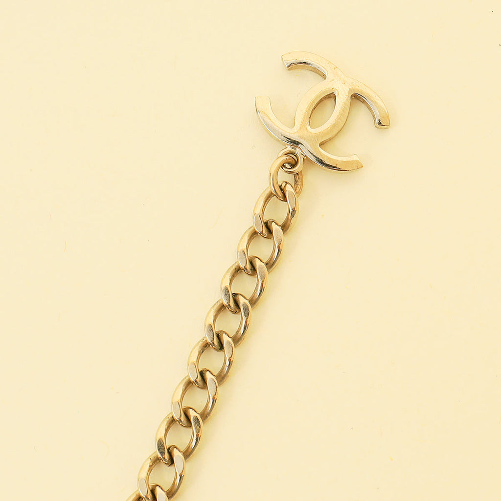 Chanel CC Choker Crystal Two Tone Necklace