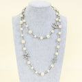 Chanel Ivory CC Crystal Pearl Long Necklace