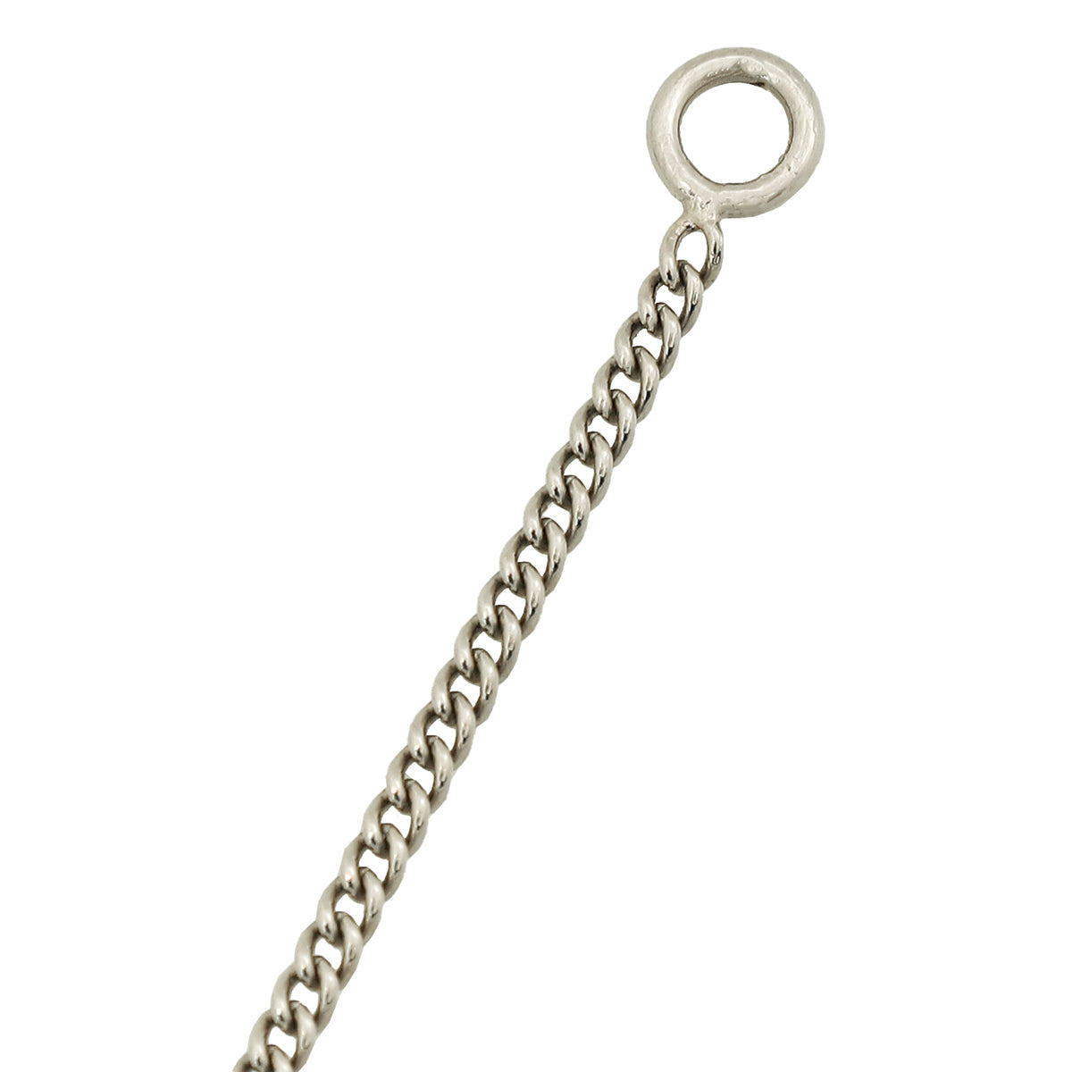 Chanel Silver CC Crystal Pendant W/ Faux Pearl Drop Necklace