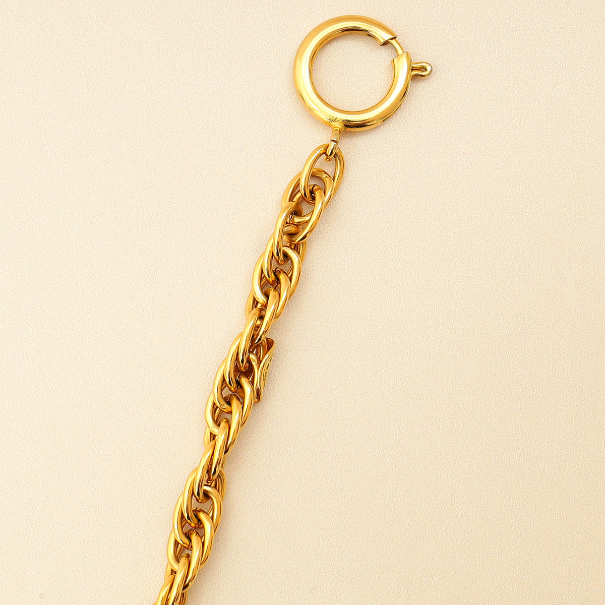 Chanel Gold Vintage Logo Coin Chain Necklace