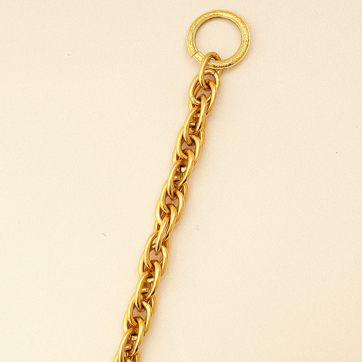 Chanel Gold Vintage Logo Coin Chain Necklace