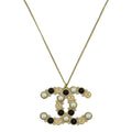 Chanel Bicolor CC Pearl Pendant Necklace