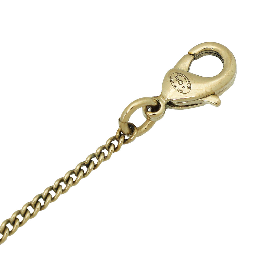 Chanel Bicolor CC Pearl Pendant Necklace