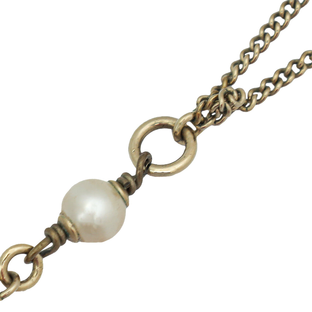 Chanel Bicolor CC Pearl Long Necklace