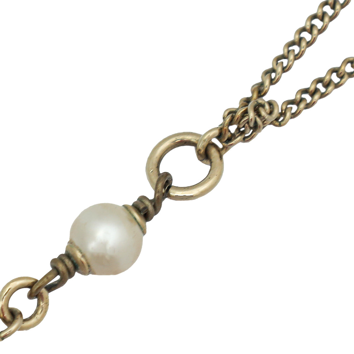 Chanel Bicolor CC Pearl Long Necklace