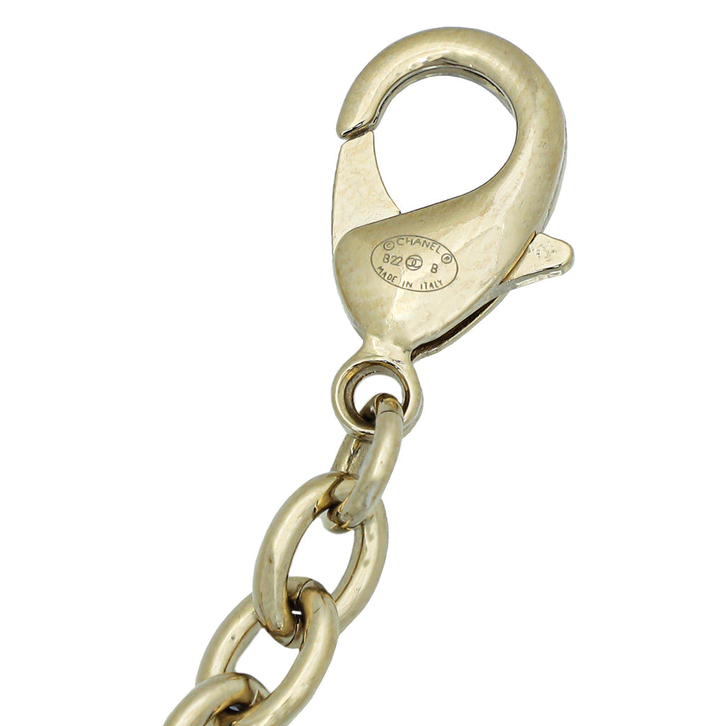 Chanel Gold Finish CC Heart Lock Charm Necklace